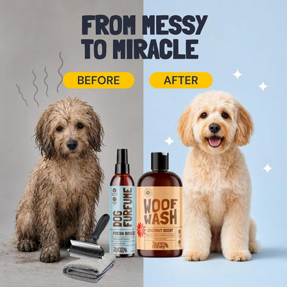 Detangling Dog Shampoo and Conditioner with Dog Perfume,