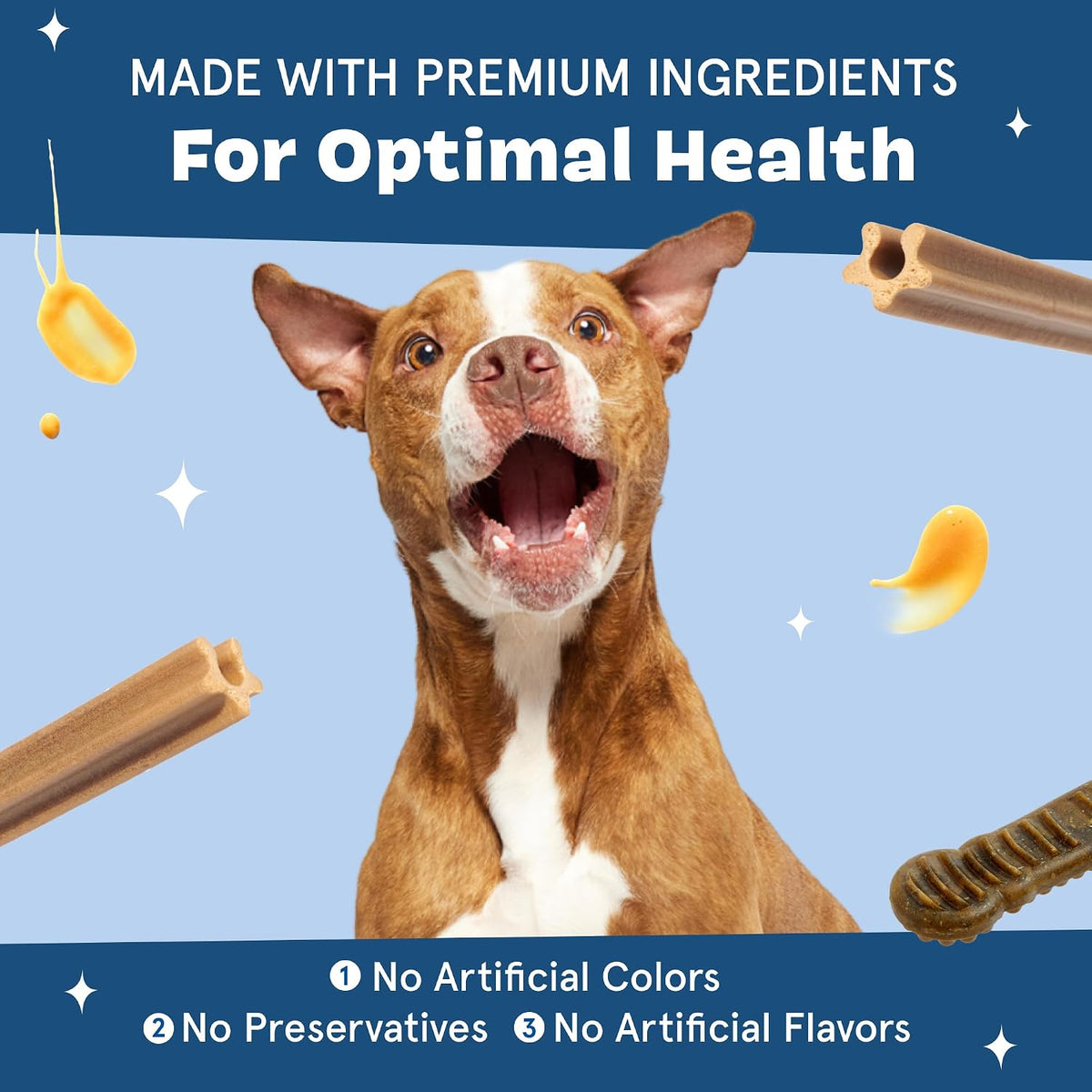 Bright Dog Dental Chew Sticks - for Small Breeds (Up to 25 Lbs)