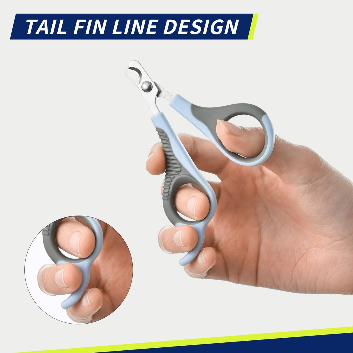 Pet Nail Clippers U07.2, Professional Claw Trimmer, Scissor for Cats, Puppies, Kittens, Hamsters, Rabbits and Small Animals, Sharp, Safe, Small, Grey/Blue
