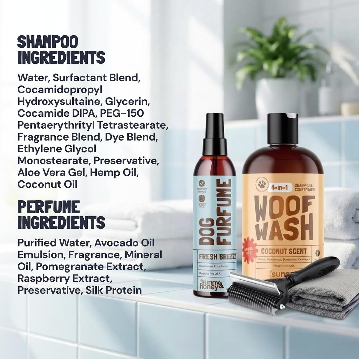 Detangling Dog Shampoo and Conditioner with Dog Perfume,