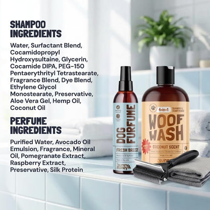 Detangling Dog Shampoo and Conditioner with Dog Perfume,
