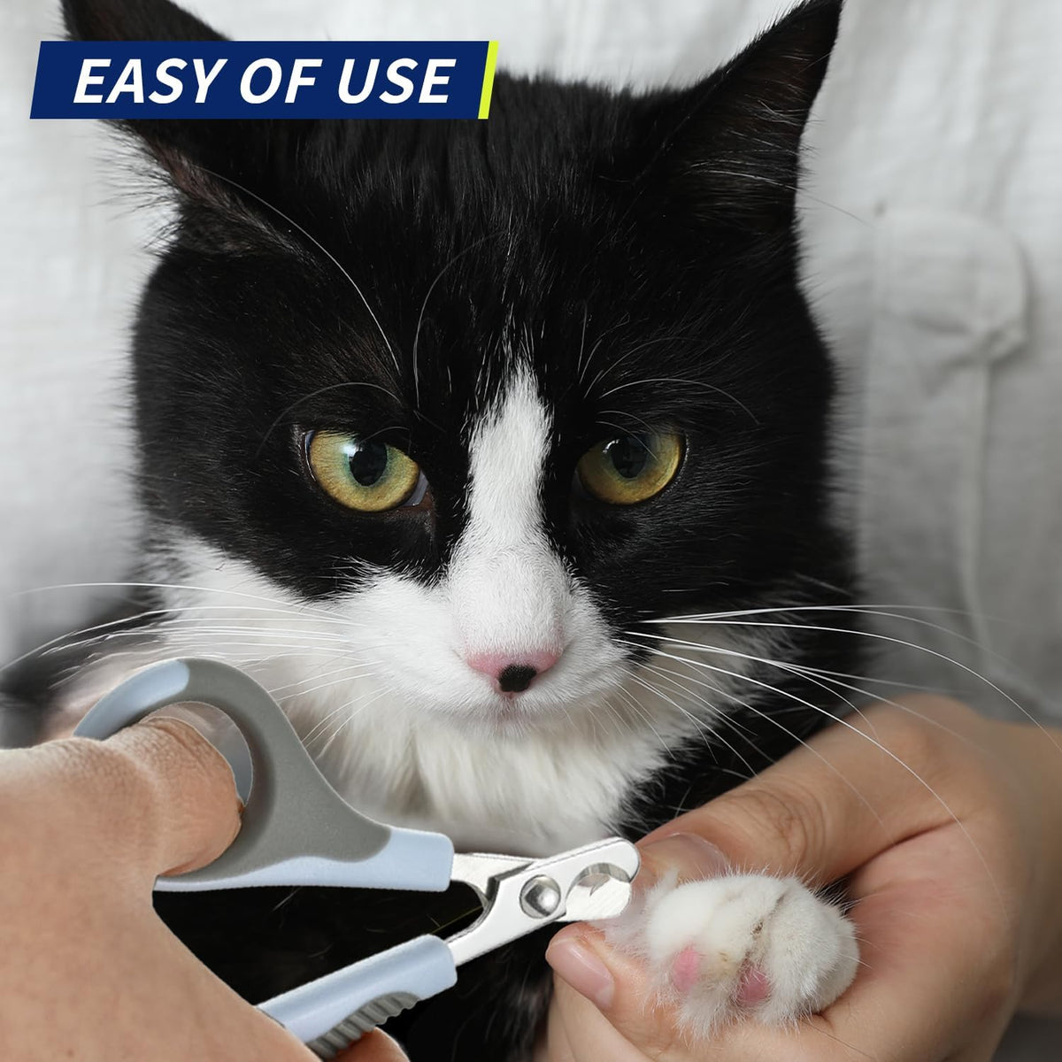 Pet Nail Clippers U07.2, Professional Claw Trimmer, Scissor for Cats, Puppies, Kittens, Hamsters, Rabbits and Small Animals, Sharp, Safe, Small, Grey/Blue