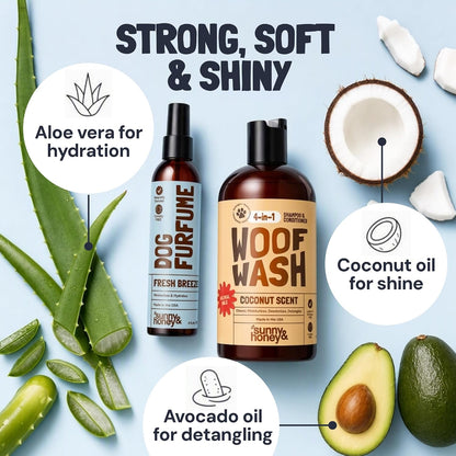 Detangling Dog Shampoo and Conditioner with Dog Perfume,