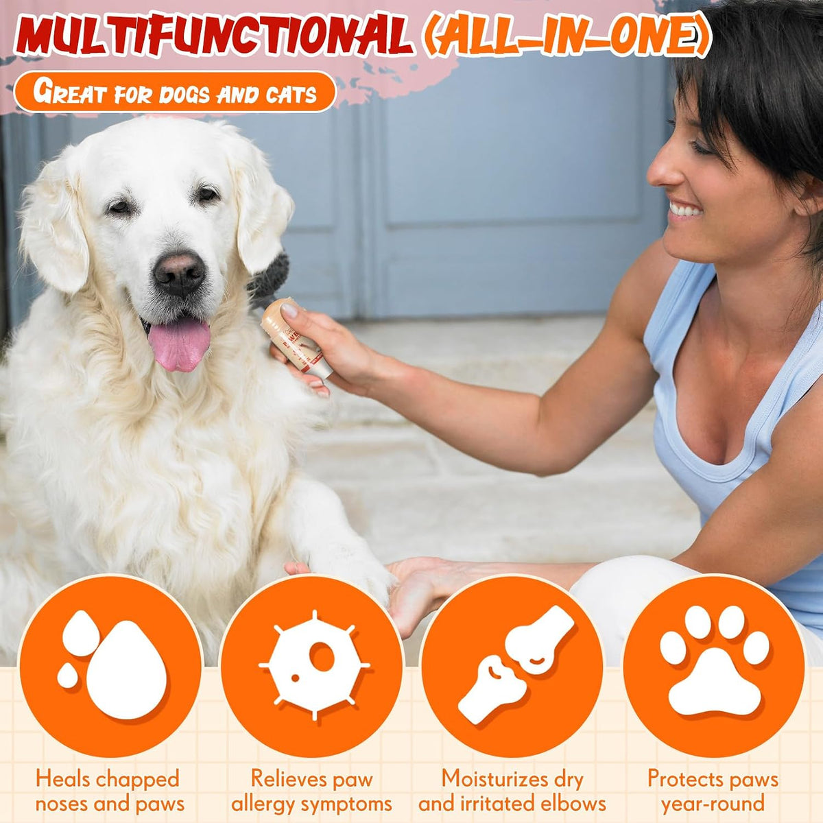 1.4 Oz Cat Paw Balm, Dog Paw Butter for Dry Paws and Noses