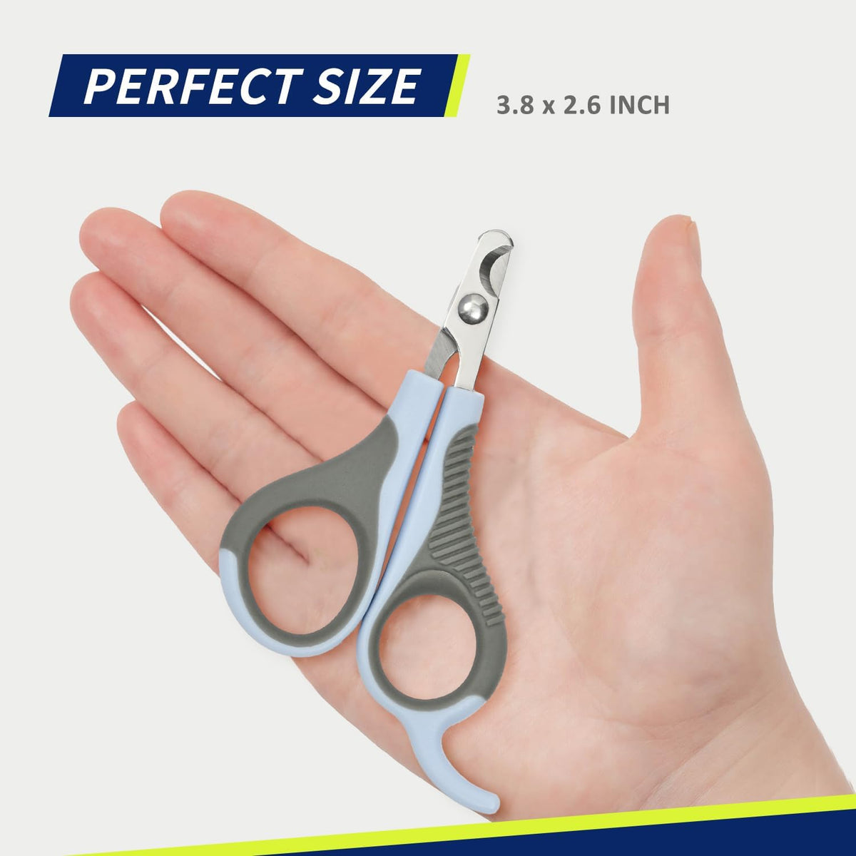 Pet Nail Clippers U07.2, Professional Claw Trimmer, Scissor for Cats, Puppies, Kittens, Hamsters, Rabbits and Small Animals, Sharp, Safe, Small, Grey/Blue
