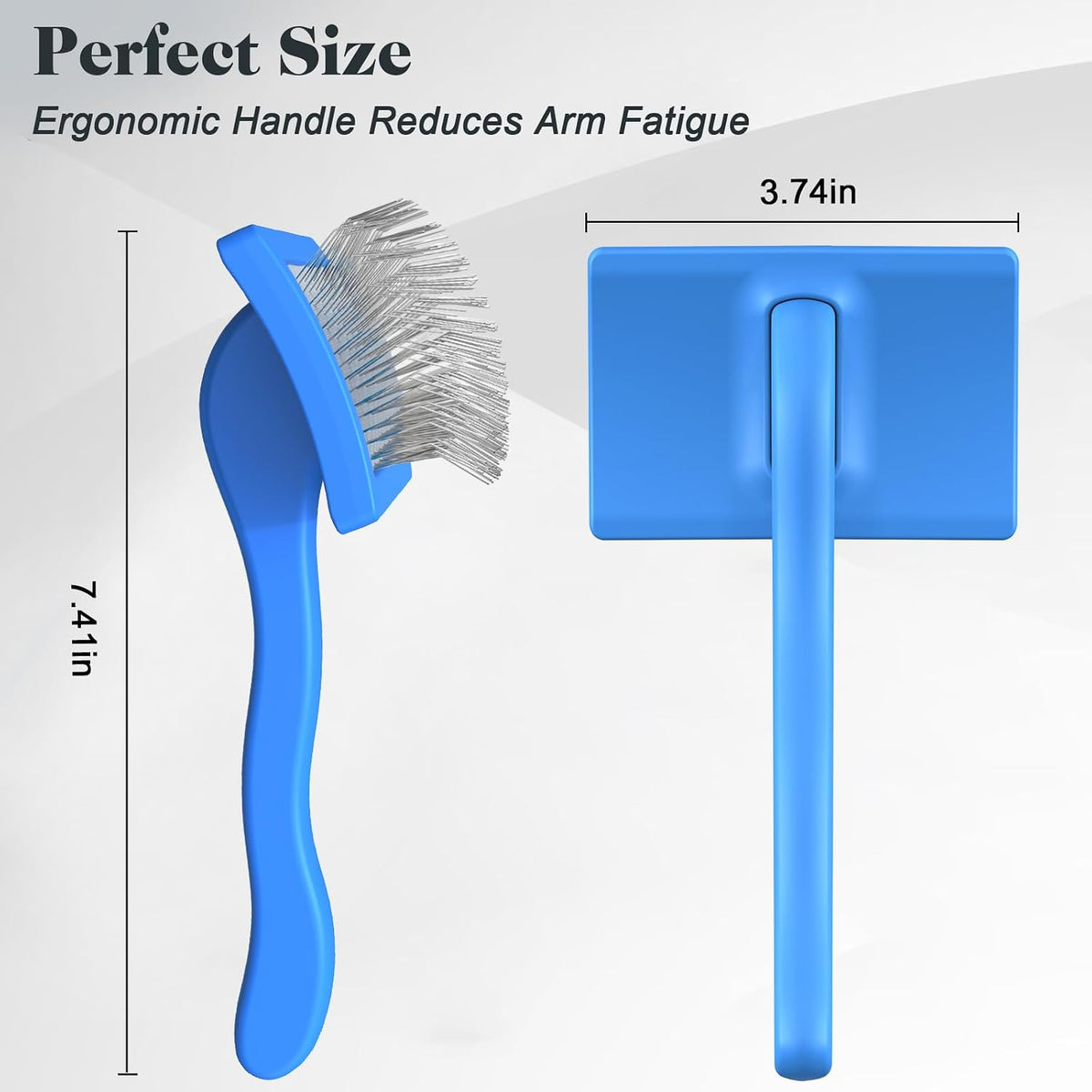 2PCS Slicker Brush for Dogs & Pet Comb,Professional Dog Grooming Brush (Goldendoodles,Poodles,Labradoodles) with Extra Long Pins to Effectively Remove Tangles, Knots and Mats (Blue, Medium)