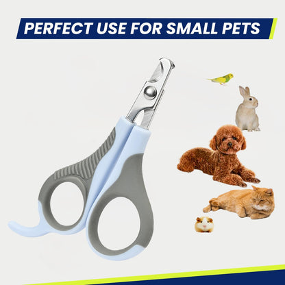 Pet Nail Clippers U07.2, Professional Claw Trimmer, Scissor for Cats, Puppies, Kittens, Hamsters, Rabbits and Small Animals, Sharp, Safe, Small, Grey/Blue